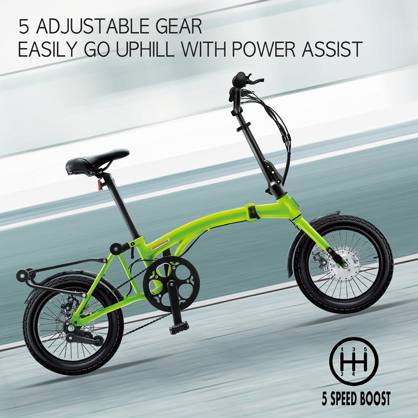 IGOGOMI Alps 3 folding 7-Speed Electric Bicycles (green)
